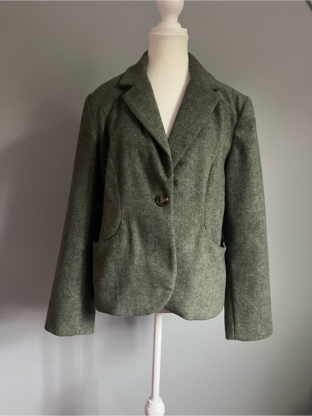 Free People Whip Smart Blazer Olive Green Tailored Blazer Jacket
